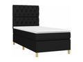 Meubiana bed base and mattress with LED light, black, 80x200 cm, fabric