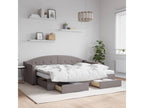 Meubiana 80x200 cm Daybed with Trundle and Drawers, Fabric