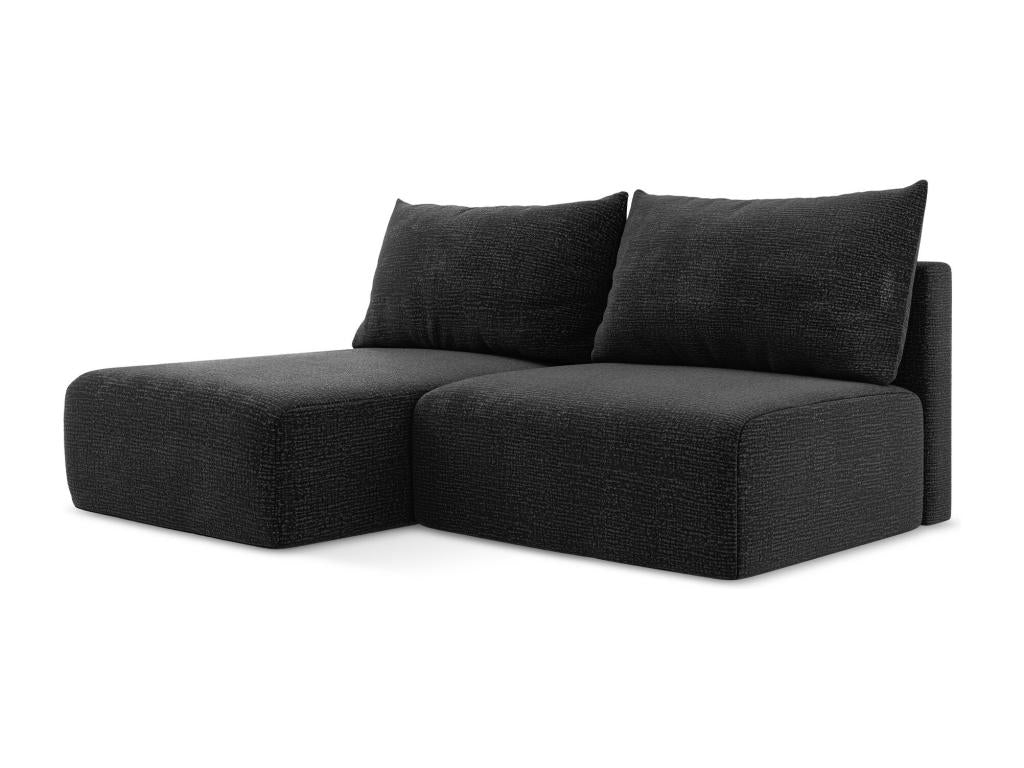 Homzora 3-seater left-hand corner sofa without armrests, convertible, in Strukturstoff - anthracite