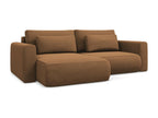 2.5-seater left-hand corner sofa bed in textured fabric - Dark Meubiana - Meubiana