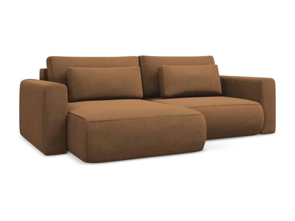 2.5-seater left-hand corner sofa bed in textured fabric - Dark Meubiana - Meubiana