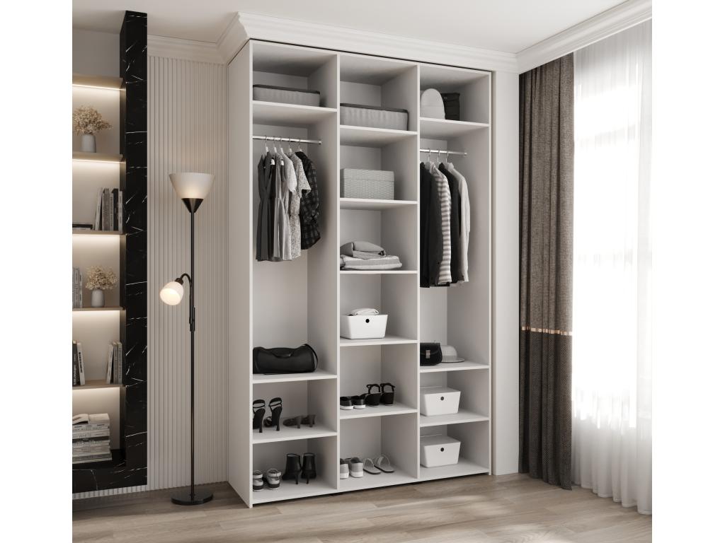 Como 1 245.5/150/50 3-door hinged door wardrobe, white/gold