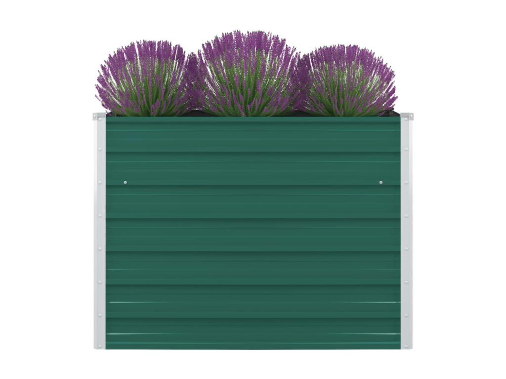 Planter 100x100x77 cm Galvanized Steel Green
