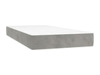 Meubiana bed base and mattress, light grey, 100x200 cm, velvet