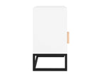White bedside table 40x30x55.5 cm engineered wood and iron