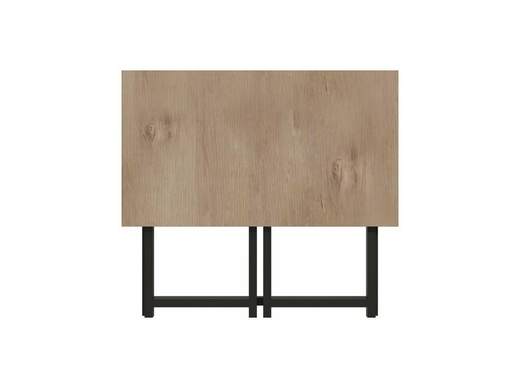 Meubiana folding desk, oak melamine, black metal, 80x50x72 cm