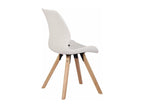 Set of 4 Scandinavian design dining chairs in white PVC with light wood legs 10 0001847