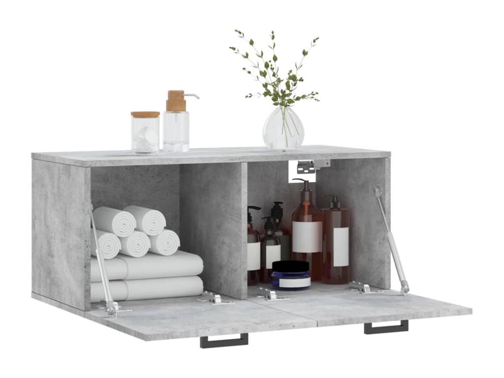 Concrete grey wall cabinet 80x36.5x35 engineered wood