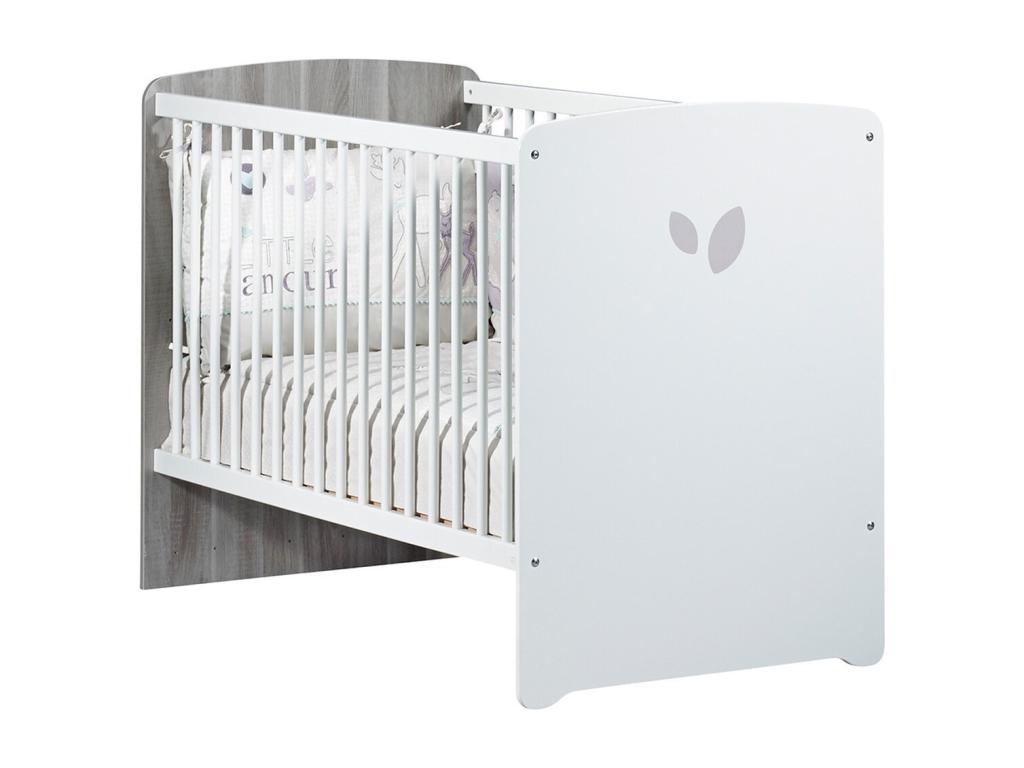 Meubiana bedroom set with bed and changing table in white wood