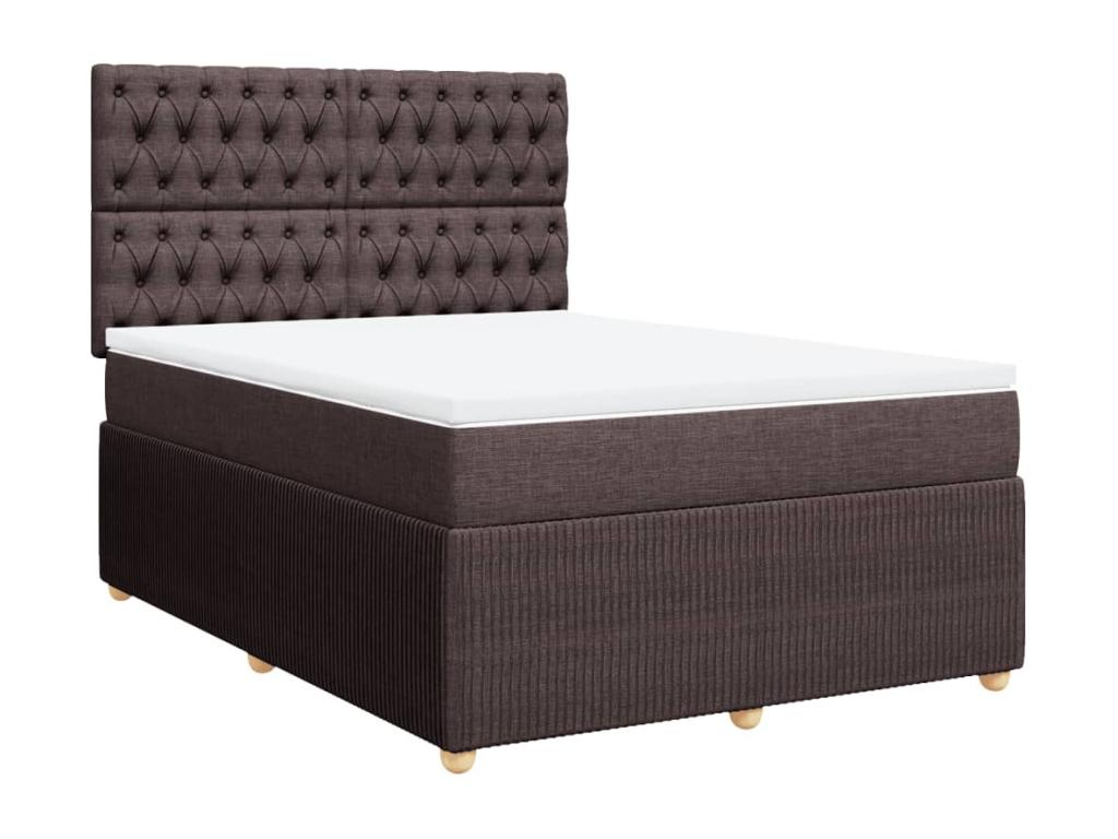 Meubiana bed base with dark brown mattress 140x200 cm