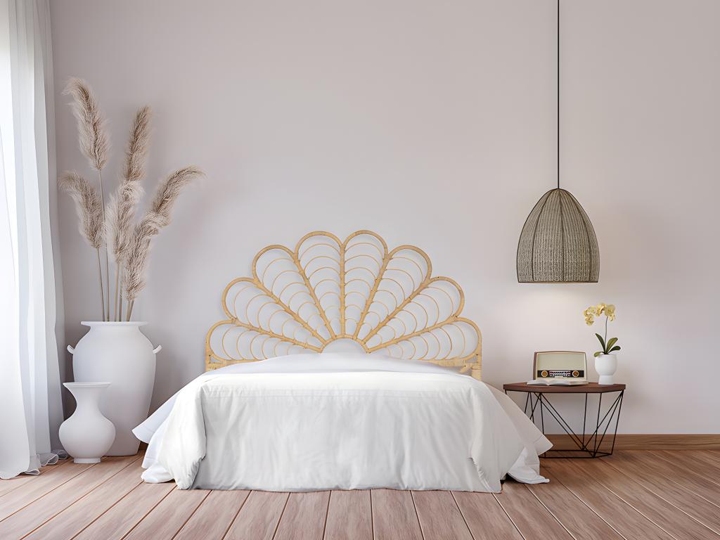 140cm Headboard - Rattan - Natural - Homzora