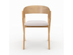 Chair in rubberwood and beige fabric - Meubiana