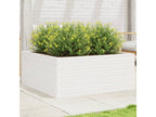 White planter 110x110x46 cm solid pine wood