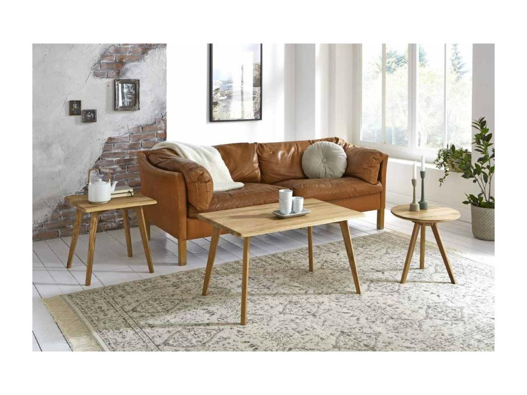 Meubiana 45cm Natural Wooden Side Table