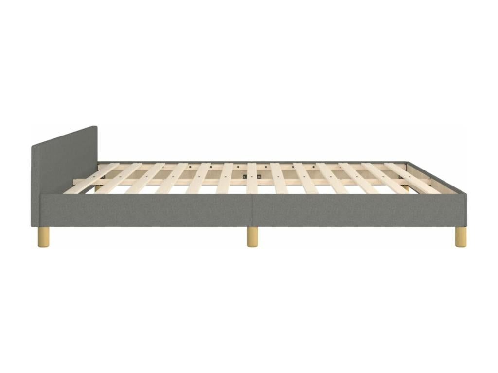 Dark grey bed frame without mattress, 180x200 cm, fabric