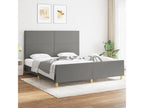 Dark grey bed frame without mattress, 180x200 cm, fabric