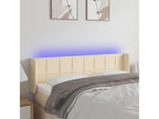 Cream LED Headboard 147x16x78-88 Fabric