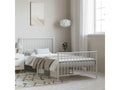 Metal bed frame without mattress and white bed legs, 100x190 cm