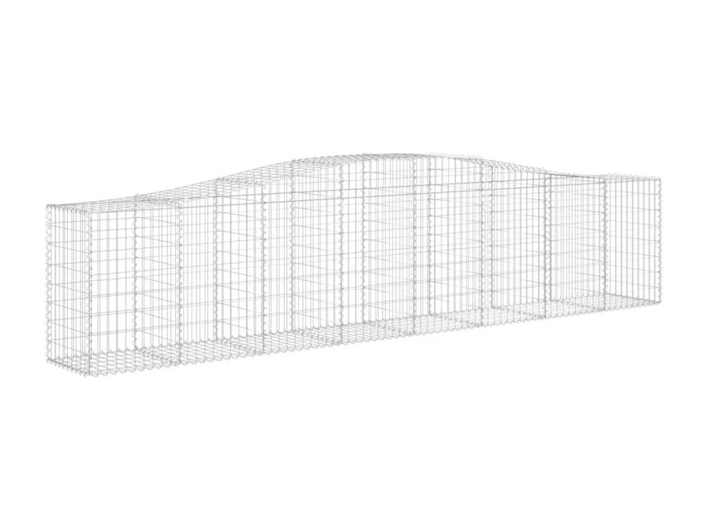Arched gabion baskets, 2 pcs, 400x50x80-100, galvanized iron