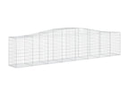 Arched gabion baskets, 2 pcs, 400x50x80-100, galvanized iron