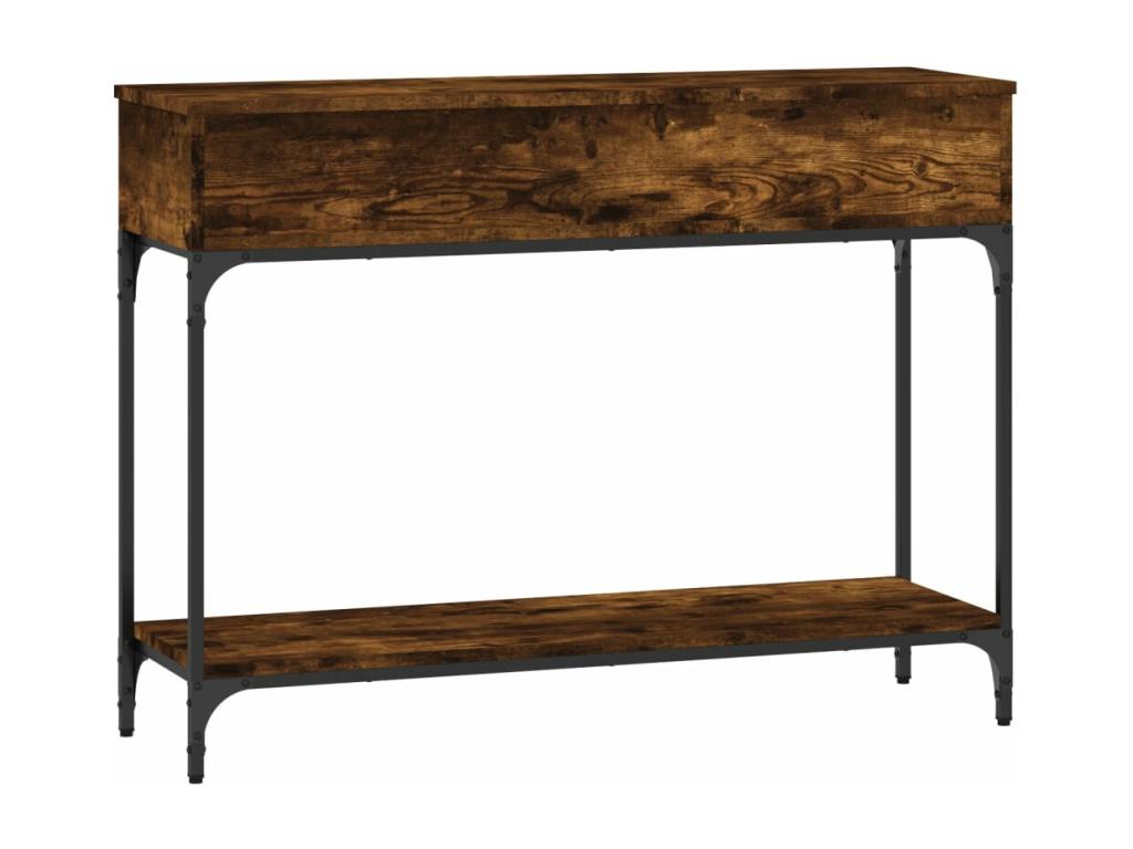 Smoked oak console table 100x30.5x75 engineered wood
