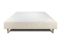 Upholstered bed base in light beige fabric, 150x190 cm, H35cm