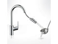 Meubiana M41 240 sBox 2-jet chrome kitchen faucet with pull-out spray and Briochin cleaner