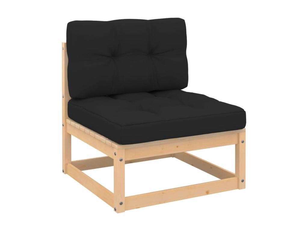 9-piece garden furniture set with cushions, solid pine wood