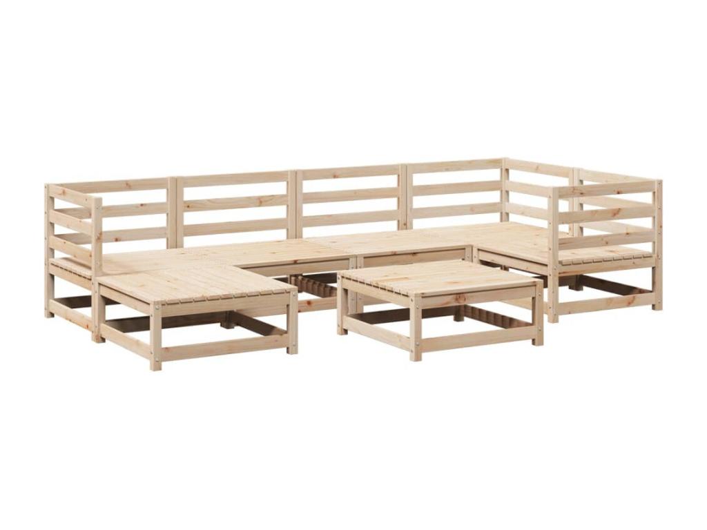 7-piece garden furniture set made of solid pine wood