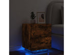 Bedside cabinet and LED furniture in smoked oak engineered wood