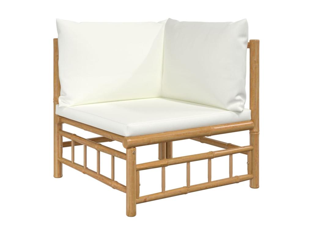 Homzora 7-piece garden furniture set with cream-white cushions