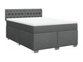 Meubiana bed base with mattress, dark grey, 160x200cm, fabric