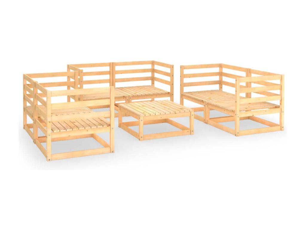 7-piece garden furniture set, solid pine wood
