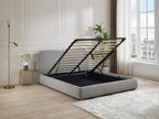 Storage bed 140x190 cm - Fabric - Light gray - Meubiana