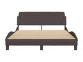 Bed frame with headboard, dark brown, 120x200 cm, fabric
