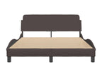 Bed frame with headboard, dark brown, 120x200 cm, fabric