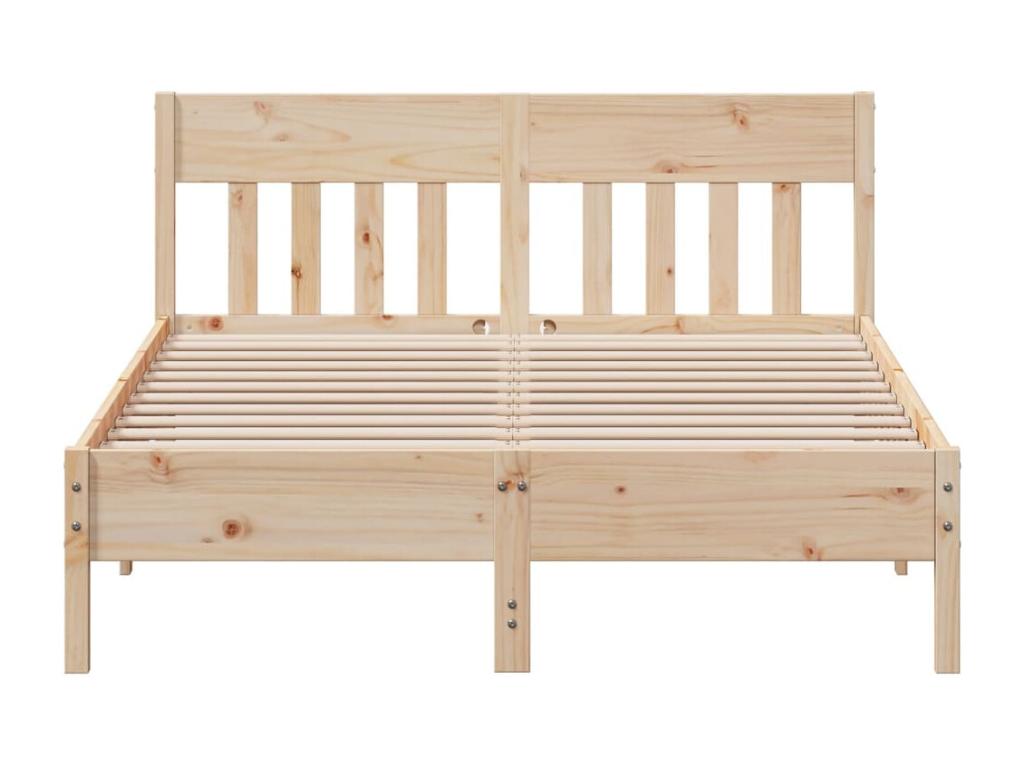 Bed frame with headboard, 140x200 cm, solid pine wood