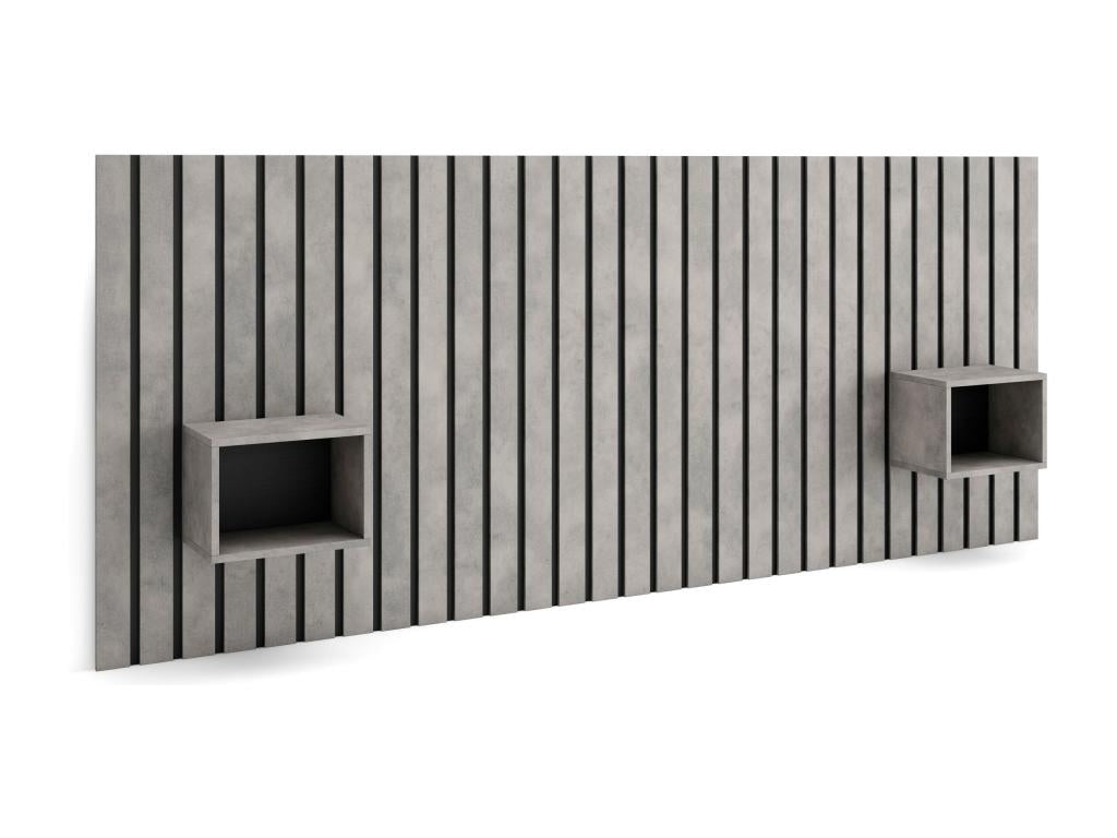 Headboard 258x107x3 cm, Bed 150x160x180 cm, Cement Wall Panels