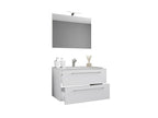 Meubiana 3-piece bathroom vanity unit with sink and drawer, SP 60 - white