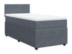 Meubiana bed base and mattress, dark grey, 80x200 cm, velvet