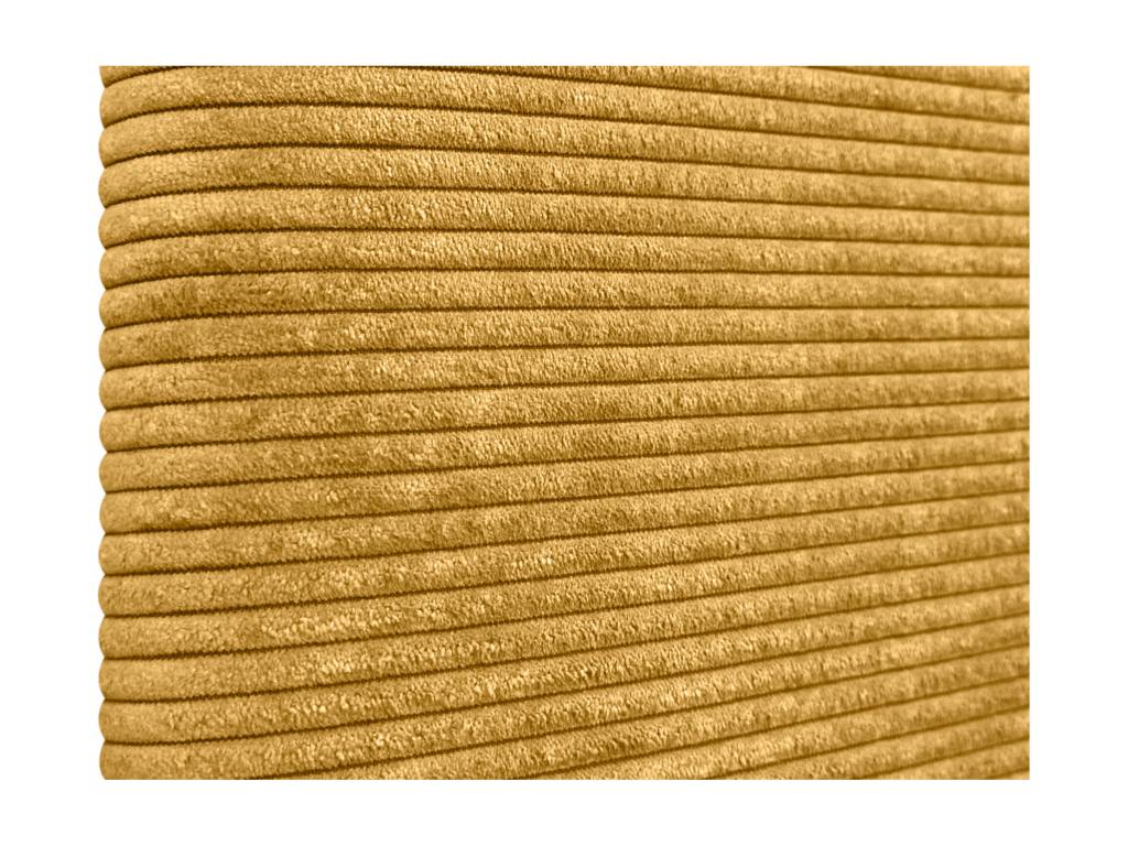 Meubiana Plain Corduroy Headboard with Buttons 150x105 with Bed Legs 150/160 - Mustard