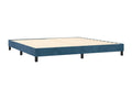 Upholstered bed base and mattress, dark blue, 200x200cm, velvet