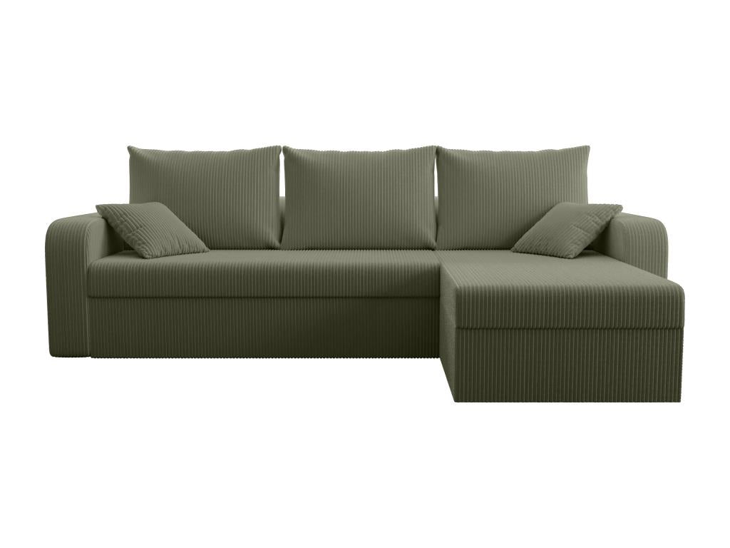 Meubiana convertible and reversible corner sofa in khaki green corduroy