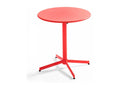 Meubiana round tilting garden table in red steel - Meubiana