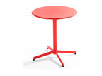 Meubiana round tilting garden table in red steel - Meubiana