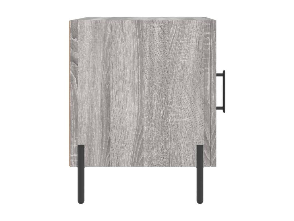 Homzora bedside tables, 2 pcs, grey, 40x40x50cm, engineered wood