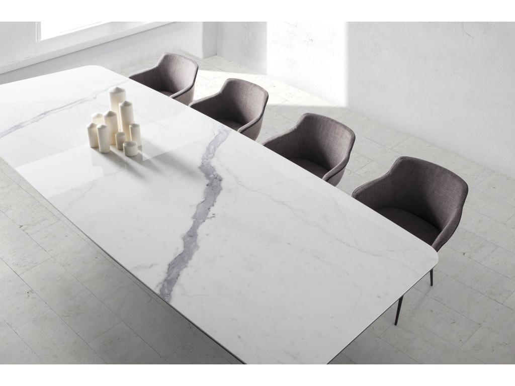 Meubiana faux leather chair with steel legs - Meubiana 02 Cream color