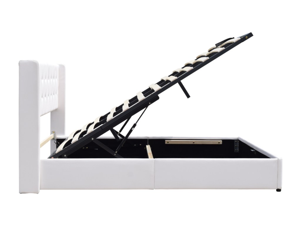 180x200 cm storage bed with easy-care PVC faux leather upholstered headboard - 14 Meubiana - quick and easy assembly