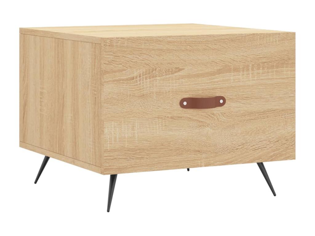 Homzora Oak Coffee Table 50x50x40 Engineered Wood