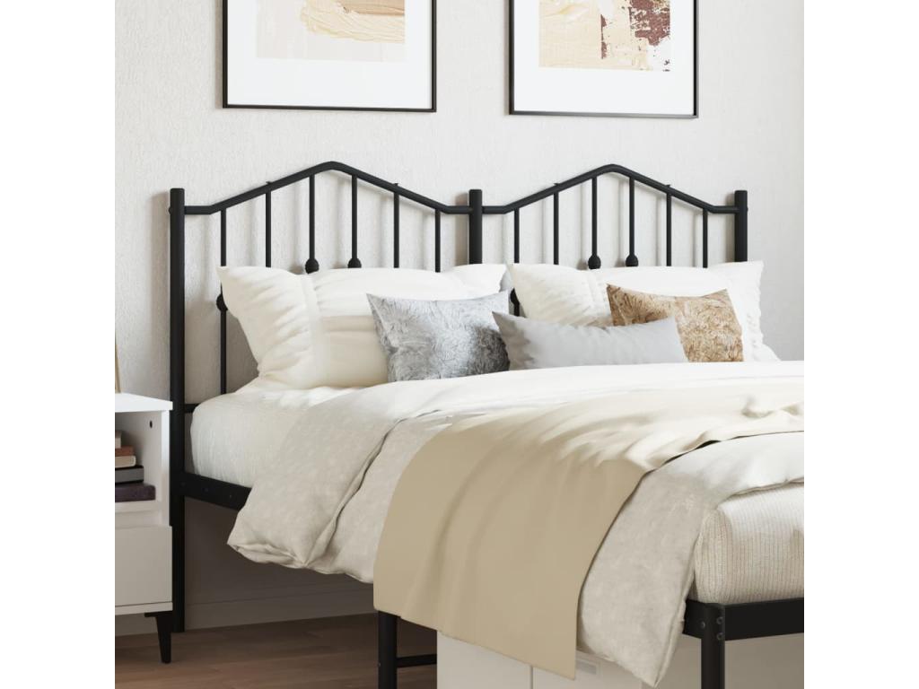 Black metal headboard, 140 cm